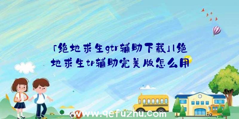 「绝地求生gtr辅助下载」|绝地求生tp辅助完美版怎么用